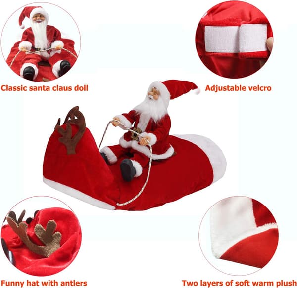 Tomtedräkt för hundar Julkläder Tomte Ridande Husdjur