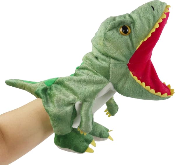 Plush Dinosaur Hand Puppet T-rex Fylld Leksak med Öppen Rörlig Mun