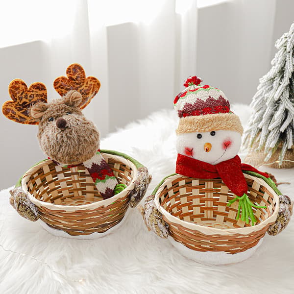 Jul Snögubbe Godiskorg Presentförvaringskorg Dekoration Ba