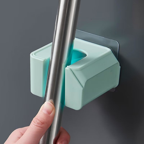 Moppklämma Multifunktionsväggmonterad Stansfri Organizer Förvaring Borste Kvasthängare för badrum