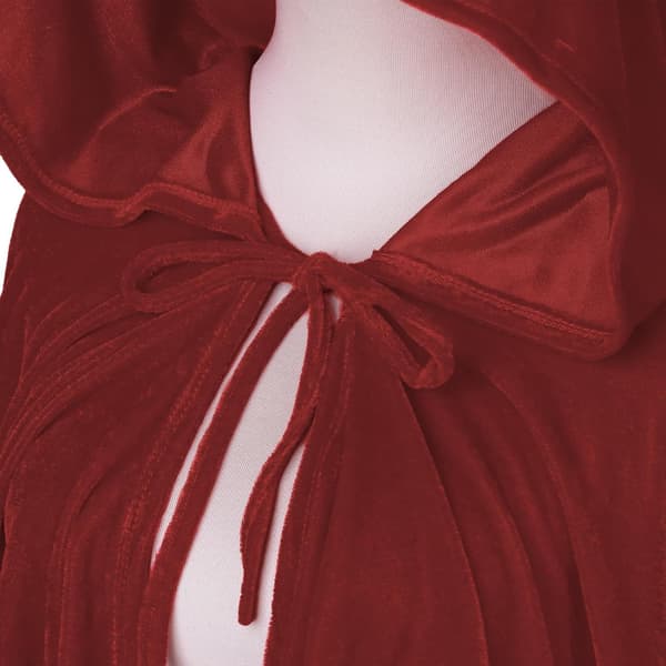 Burgundy Blondekant Flæse Halloween Kappe, Kort Model, 60cm