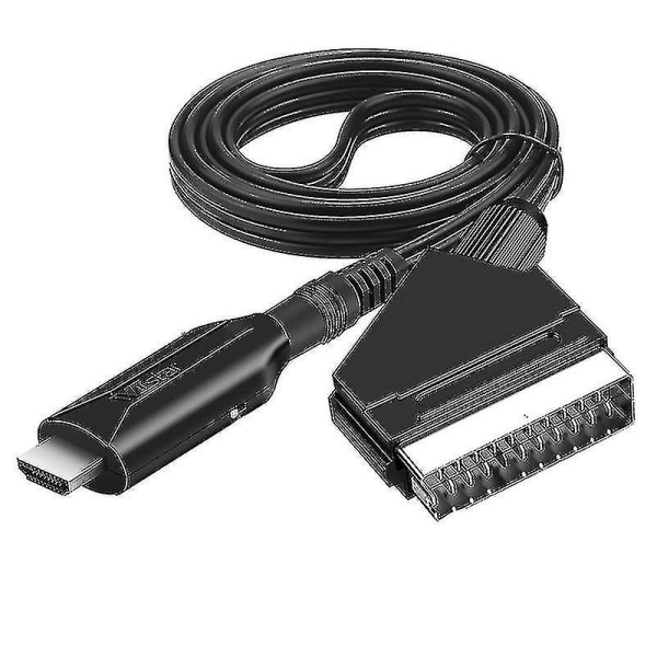 Scart till HDMI-kompatibel omvandlare Plug And Play-ljudtillbehör med kraftfull kompatibilitet för