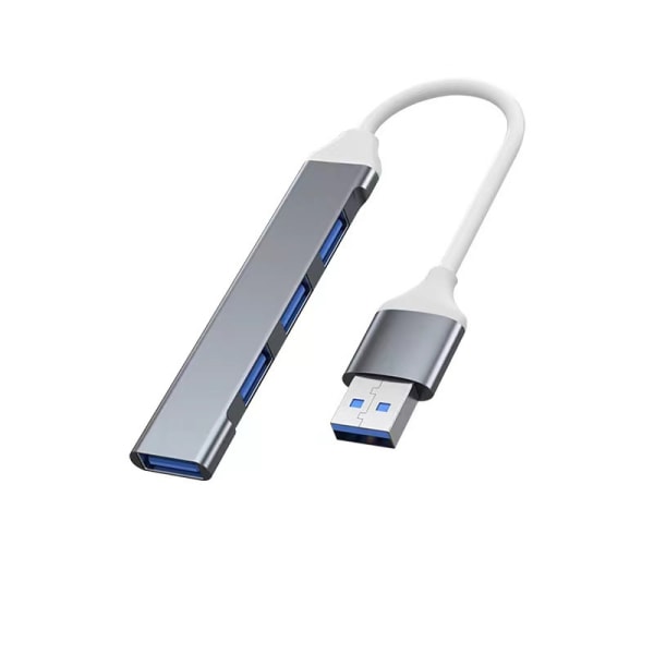 Mini USB Typ C Hub Adapter Multi Splitter 4in1 UltraSlim Supergrå