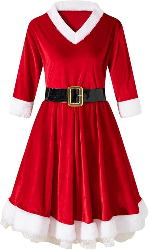 Jul Damklänning, Julklänning, Festklänning - 5-delars set - Storlek L 5-Piece Set L