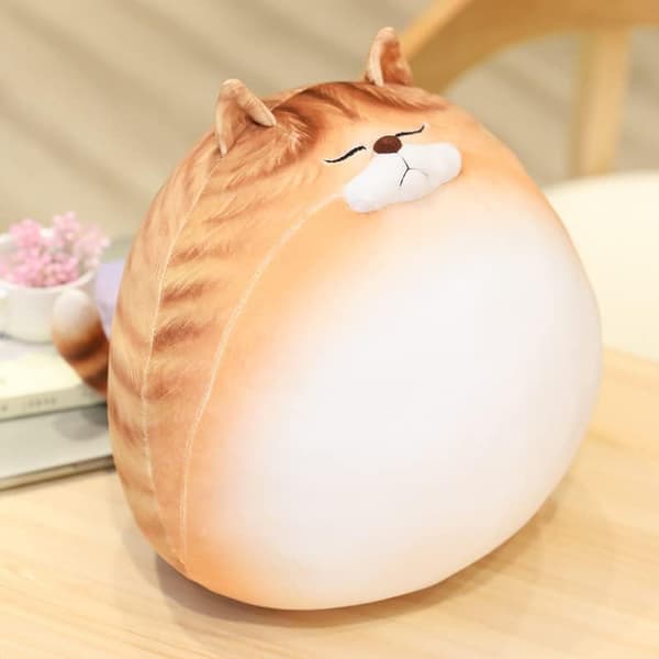 12 Tommer Orange Stribet Tabby Kat Udstoppede Dyr Rund Fed Streg