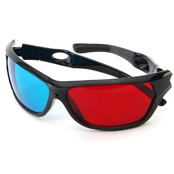2 stycken 3d filmspelsglasögon 3d röda blå glasögon 3d stil glasögon för 3d filmer Spel, 3d glasögon, ljus enkel designfärgsvart
