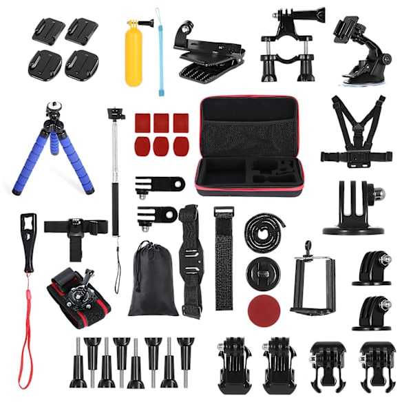 48 i 1 Action Camera Accessories Kit Sport Camera Accessories Set Ers ttning f r Gopro Hero 9 8 Max 7 6 5 Insta360 Xiaomi Yi actionkameror med ca