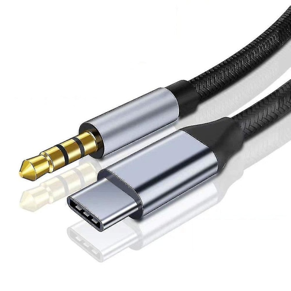 USB C Aux-kabel, typ C hane till 3,5 mm hane-jackadapter, förlängningssladd för bilstereo, högtalare, hörlurar Samsung Galaxy S21 S20 Ultra S20+ Plus 5g, nej