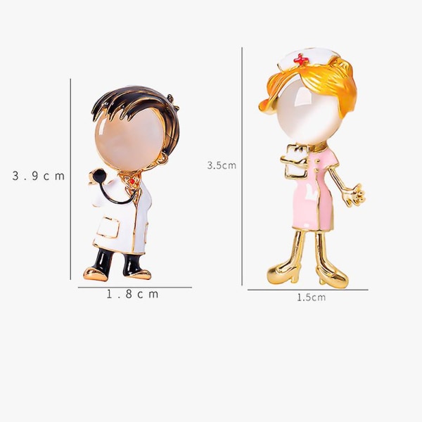 Opal emalj läkare pojke och flicka broscher medicinska broscher nålar sjuksköterska smycken mode smycken