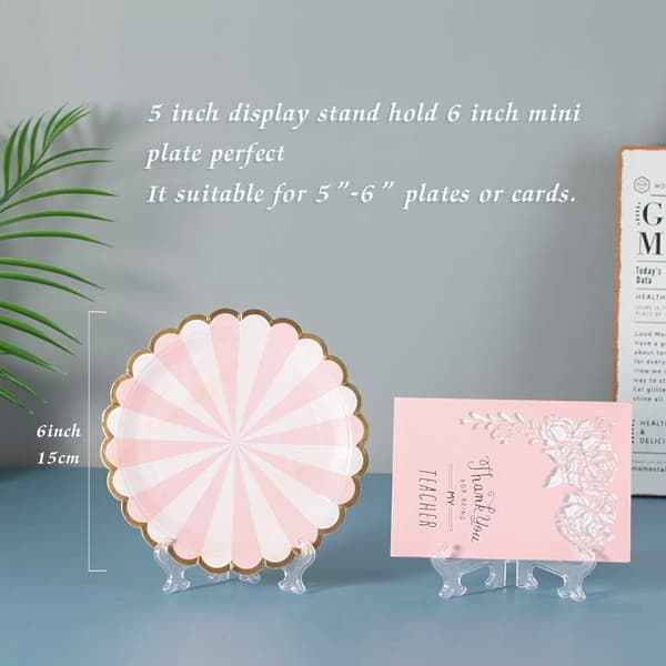 Klar Plastark Easel, 12-pakning, Klar, 5 tommer, Displaystativ