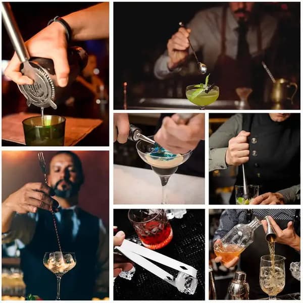 Cocktail Shaker Sæt, Komplet Bartender Værktøjssæt - 7-Dele Sæt 7-piece set