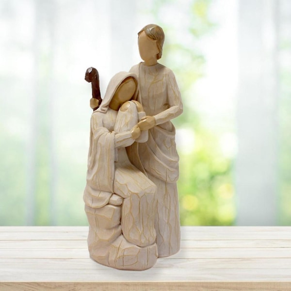 Heliga familjen statyer Jesus Mary katolsk religiös statyett Heminredning för hem julkrubba Chris