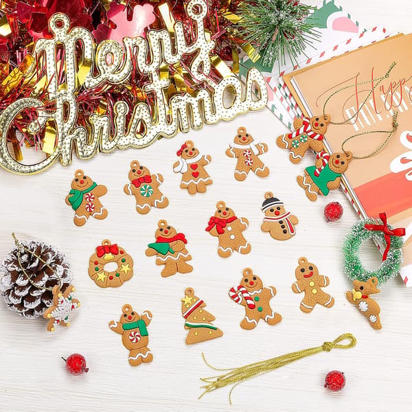 22 stycken julpepparkaksmän prydnader, julgran Hängande