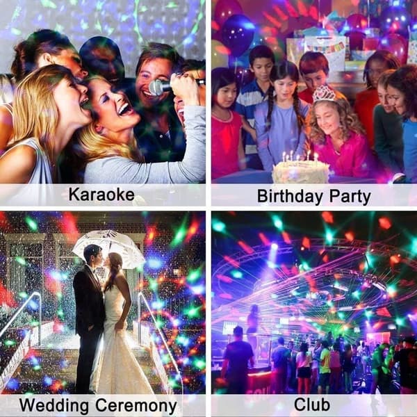 Rainbow Stage Party Magic Ball Light, Ambient belysning - USB + Bluetooth-høyttaler (Ingen fjernkontroll)