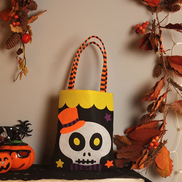 5 pakker Halloween Trick or Treat Non-woven Tasker Græskar Tasker Fest