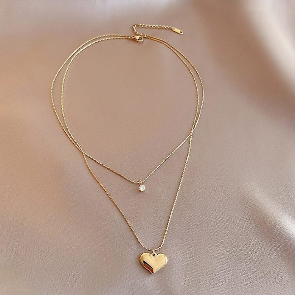 Kärlekshängsmycke långt halsband nyckelben kedja kvinnor smycken