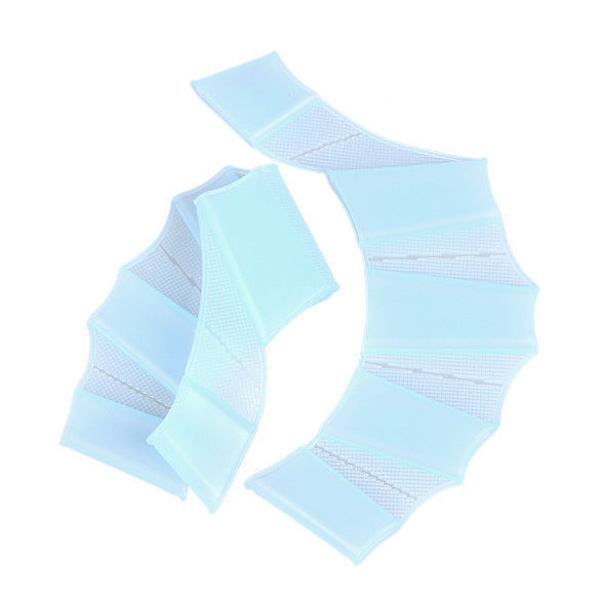 Simgummihandskar/simfenor i silikon, storlek L – transparent/blå Blue L