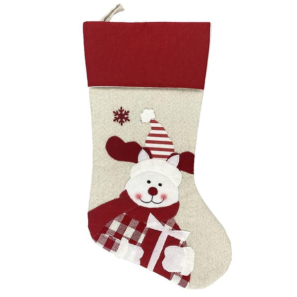 Julgranshängande Ornament Julstrumpa Sock Santa Snögubbe Present Godispåse