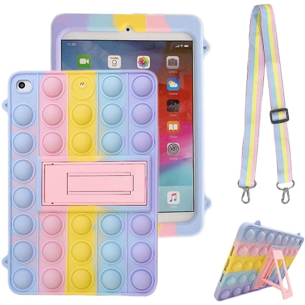 Fidget Toys Case Till Ipad, Fidget Sensory Toys Ipad Case Med Vikbart Stativ Och Snöre, Stressrelief Leksaker Ipad Cover, Silikon Tablet Skal För K