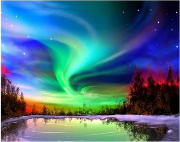30x40cm, aurora 5D timanttimaalaus strassi kirjonta kangas (2