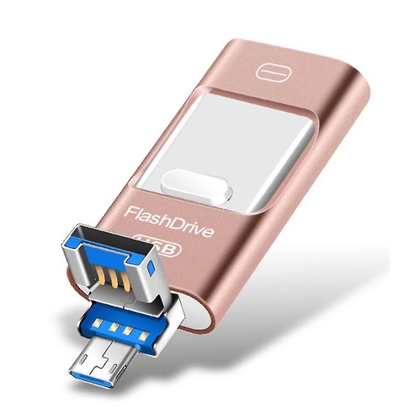 Flash-enhet för iPhone 128 GB, 4-i-1 USB C-formad minneskort, fotokort, externt lagringsminne för iPhone, iPad, Android-dator