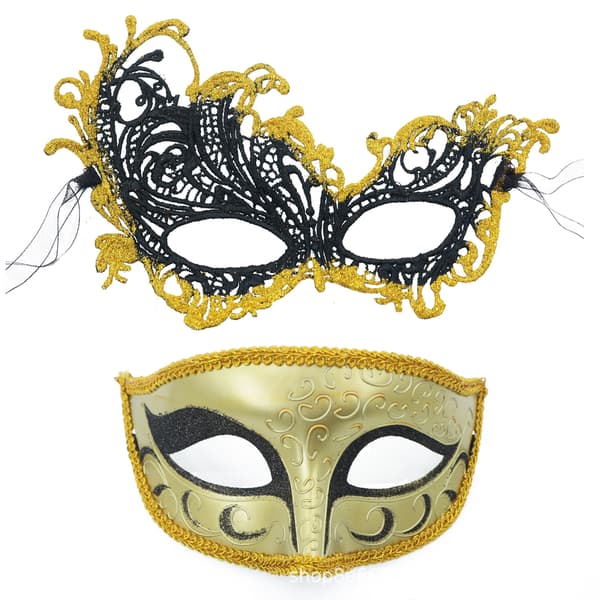 Prestandamasker Halvmasker Sprayfärg Plastmaskset - Guld