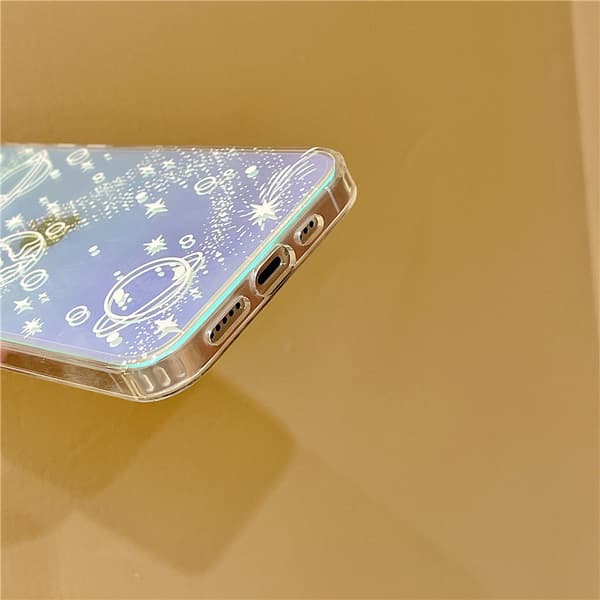 Space Planet Æstetisk Klar Krystal Cover til iPhone 13pro max,Sh