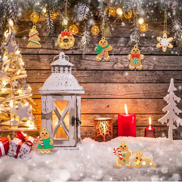 22 stykker julepepperkake-pynt, juletrepynt