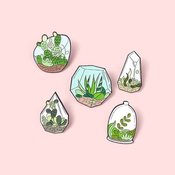5 stk. Mode Versatile Planteformede Badge Sød Personlighed B