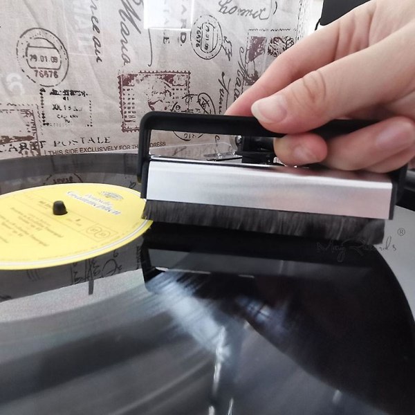 Vinylskivor dammrengöringsborste Antistatisk skivspelare Kolfiber Ny Hot