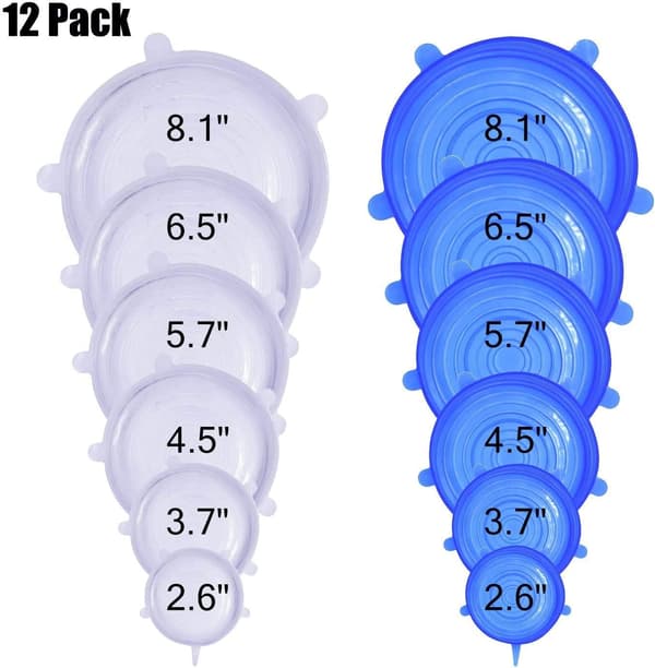 12 stycken silikonlock, BPA-fria silikonstretchlock, Universala