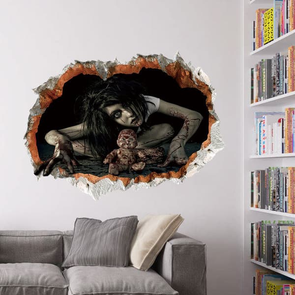 Skräck väggdekaler Halloween 3D tredimensionella väggdekaler-1