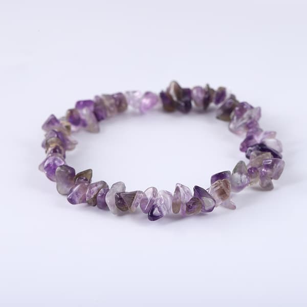 Naturlig Amethyst Stenarmbånd Uregelmæssig Elastisk Knust Sten Armbånd