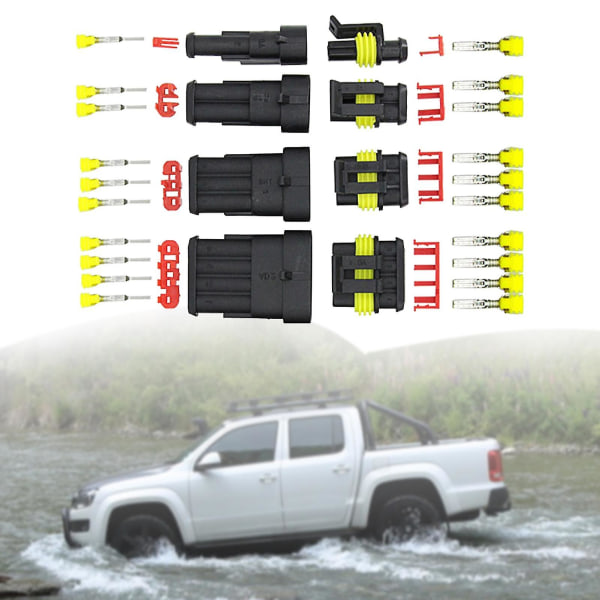 352 st Bilkontakter 1/2/3/4 Stift Vattentäta Tätningsbara Elektriska Trådterminaler