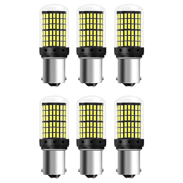 6 st High Bright LED-lampor 1156 Bau15s Py21w Led 144smd Canbus-lampa