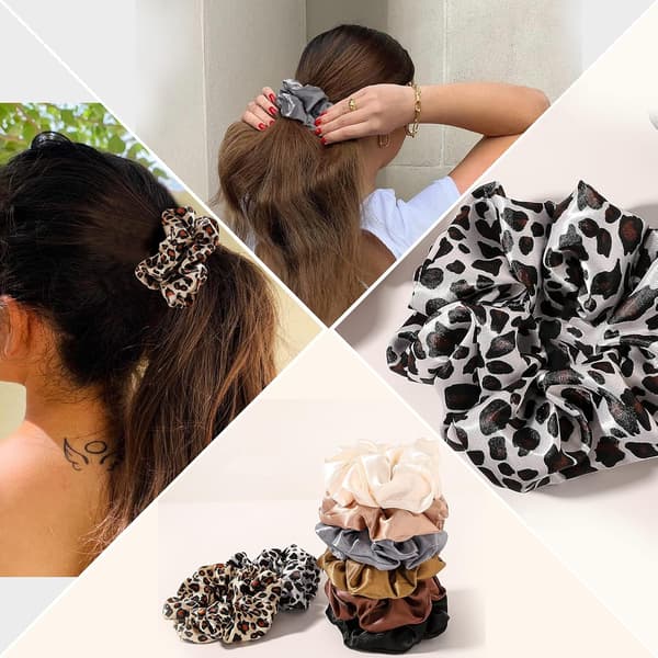 Hårbånd Silke Satin Scrunchie - Hår Elastikker Bånd Hestehale Hold