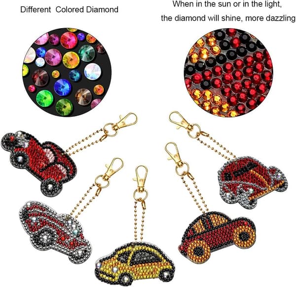 5D DIY Fuld Diamantmaleri Nøglering Rhinestone Maleri Broderi