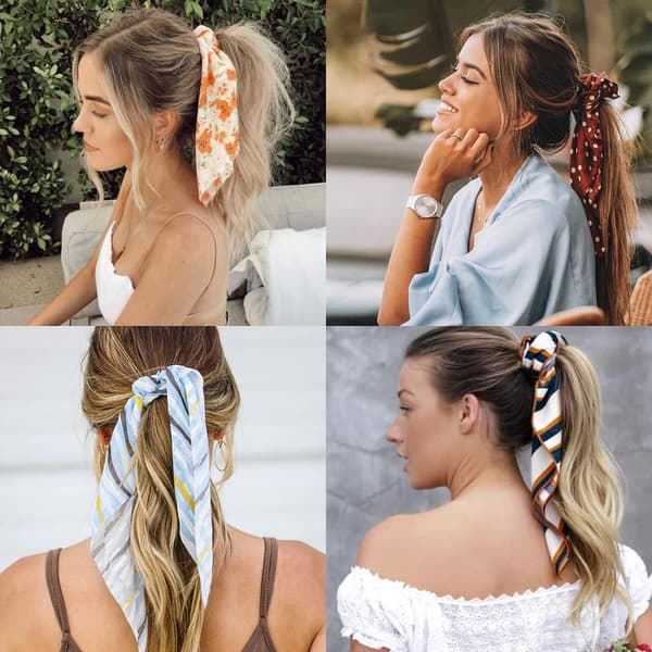 12 stk. Hårbånd Hår Elastikker Chiffon Blomster Scrunchie Hår B