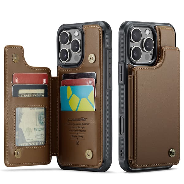 Flip Telefon Cover til iPhone 16 Pro Max - Brun