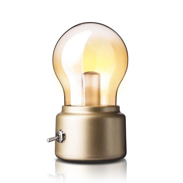 Retro nostalgisk brittisk glödlampa laddningsbar USB nattlampa nattlampa atmosfär lampa köksskåp mystiskt ljus liten lampa gold