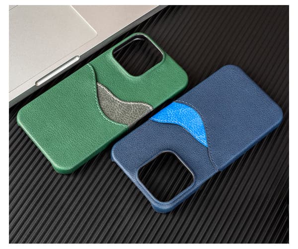 Designet etui for iPhone 13 (6,1 tommer) med kortholder i lær