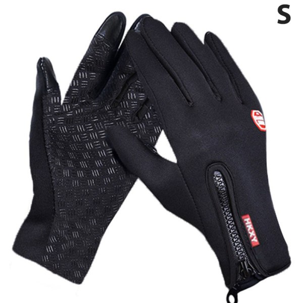 Vattentät Vindtät Warm Touch Zipper Glove black S
