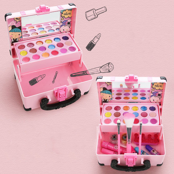 1 Set Kids Makeup Kit för flickor Kosmetikleksaker Set Kosmetikleksak