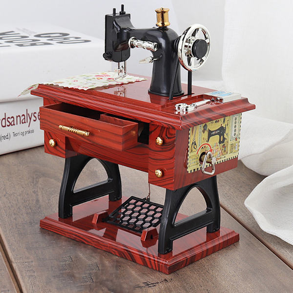 Sy hine Music Box Retro sömnad Clockwork Decoration