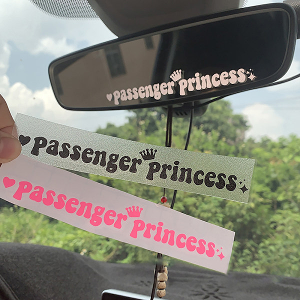Kreativ Passagerarprinsessa Spegel Bildekal e Bil Vinyl Rolig Pink