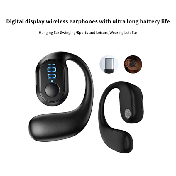 Trådlösa hörlurar med digital display och mikrofon C