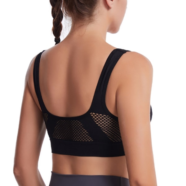 Damer Andas Mesh högt stöd UnderWire Sports BH Black L