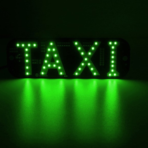 12V LED Bil Taxi Cab Indikator Energi Vindskylt Lampa Green