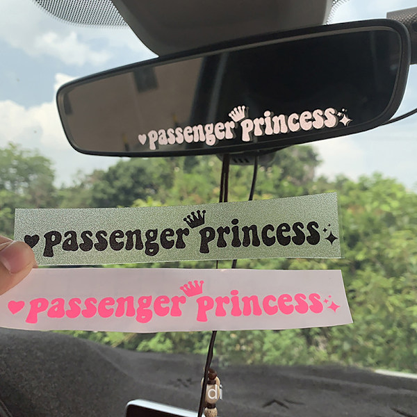 Kreativ Passagerarprinsessa Spegel Bildekal e Bil Vinyl Rolig Pink