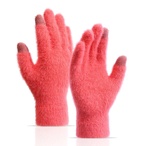 1 par förtjockade varma handskar Winter Mink Touch handskar A4